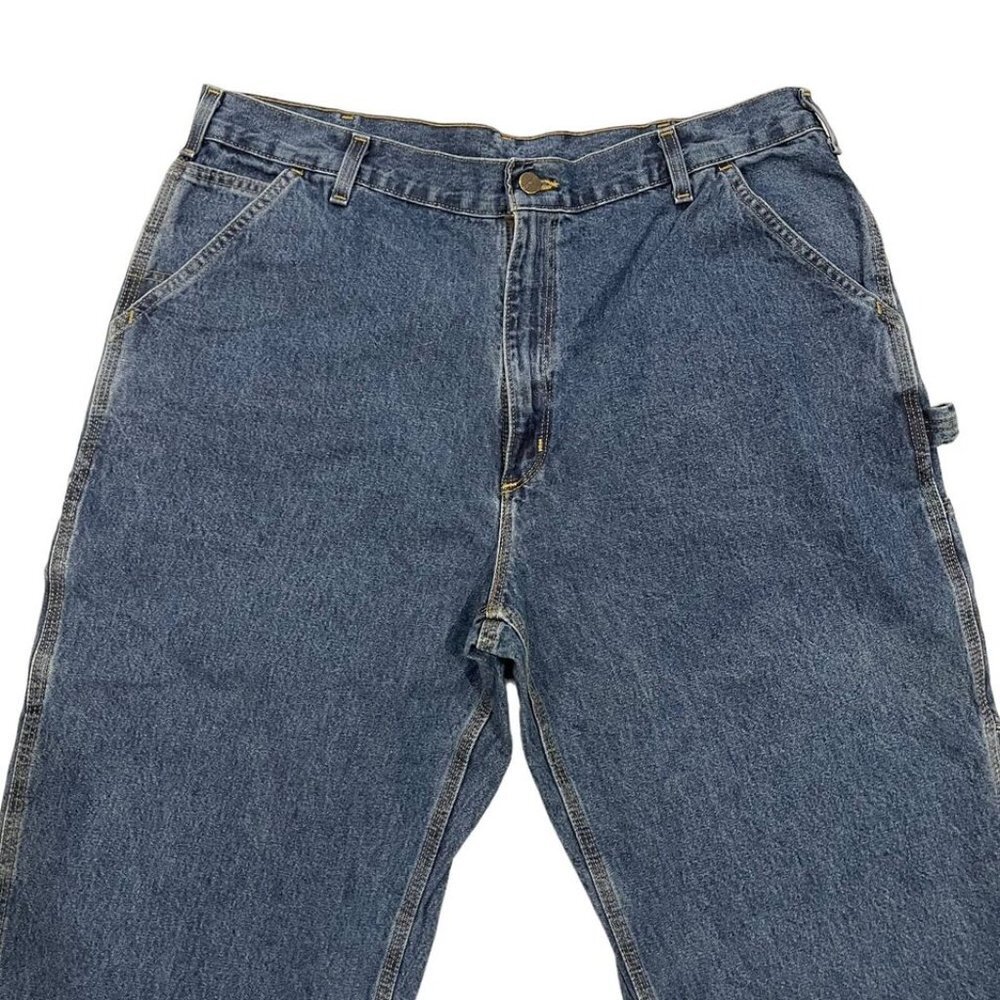 Carhartt Mens Carpenter Denim Jeans Original Dungaree Fit #14806 Pants 40x30 - Picture 4 of 16